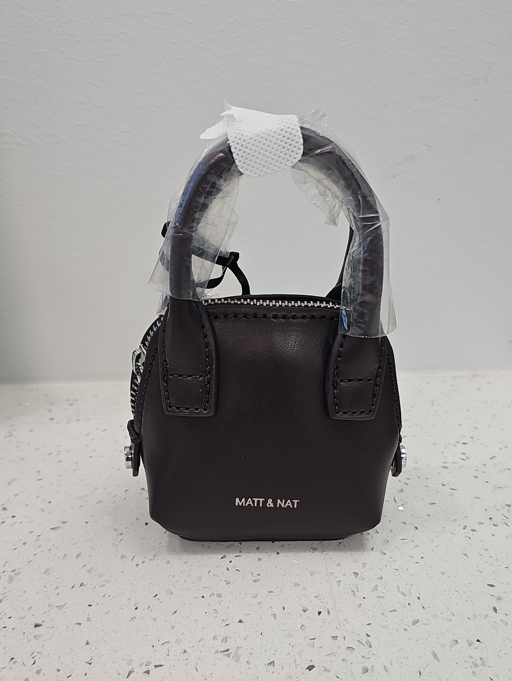 Matt & Nat Mini Top-Handle Bag in Dark Brown NWT